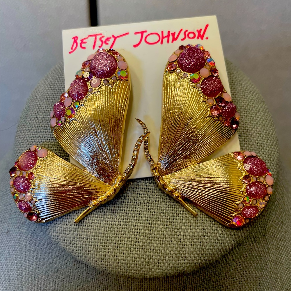 NWT Authentic Betsey Johnson Butterfly Earrings